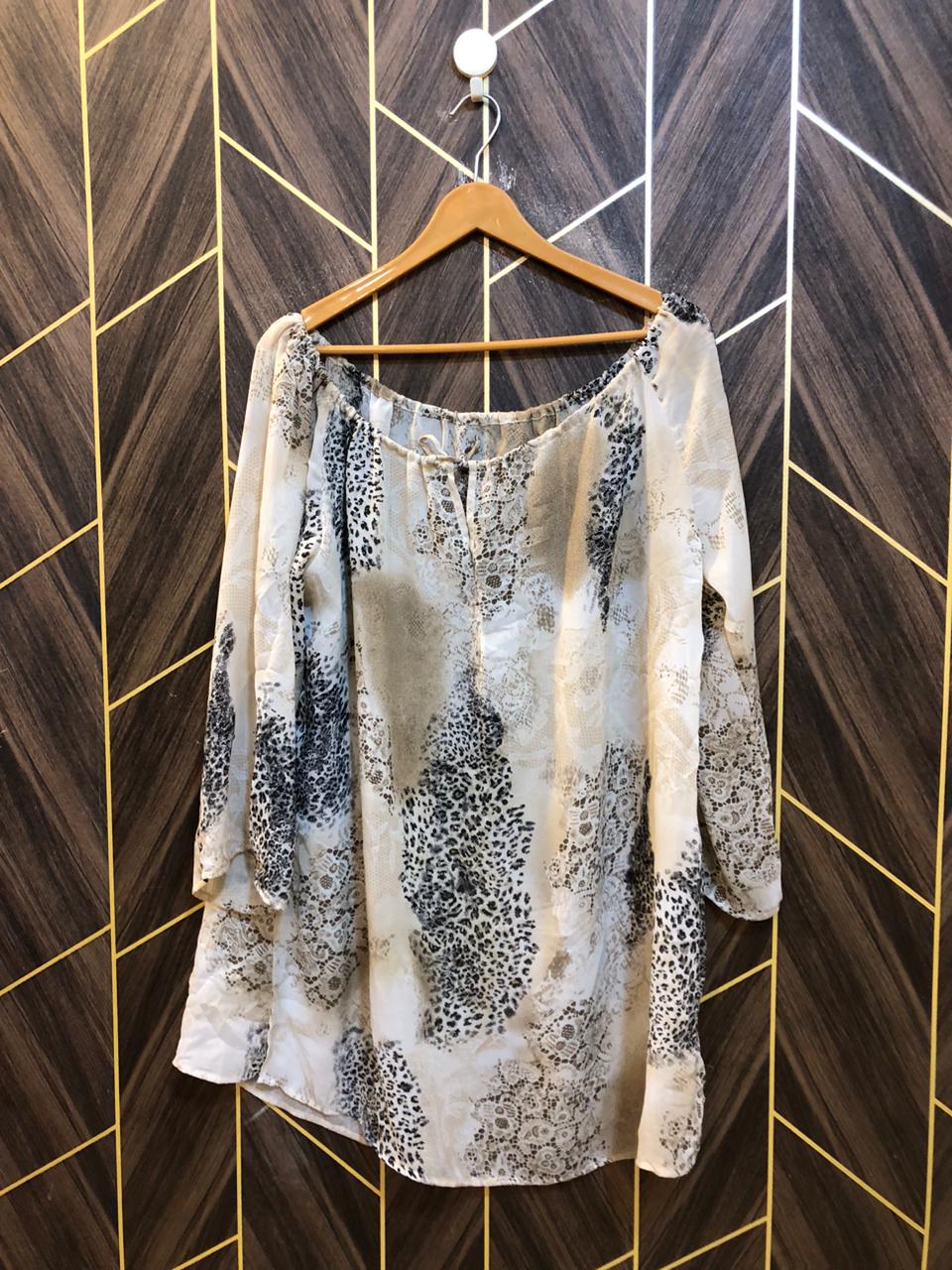 Western Top Chiffon (See Through) – 2XL Size (Chest: 24, Length: 33  )