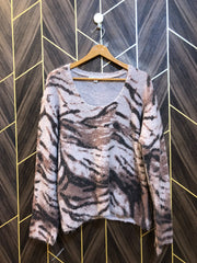 Women Crop Sweater Large | Size | Chest 20 | Length 26 baggy