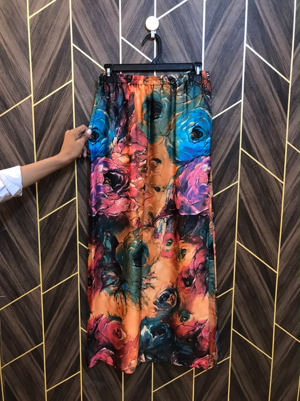 Women Silk Cord Set  baggy  | Shirt Chest 19 | Shirt Length 41 | Skirt Waist 30 | Skirt Length 39