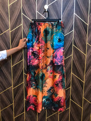 Women Silk Cord Set  baggy  | Shirt Chest 19 | Shirt Length 41 | Skirt Waist 30 | Skirt Length 39