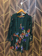 Women Long Shirt Linen Large | Chest 20 | Length 32