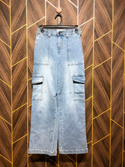 Women Wide Leg Cargo Jeans Small to Medium | Waist 28–30 | Length 39