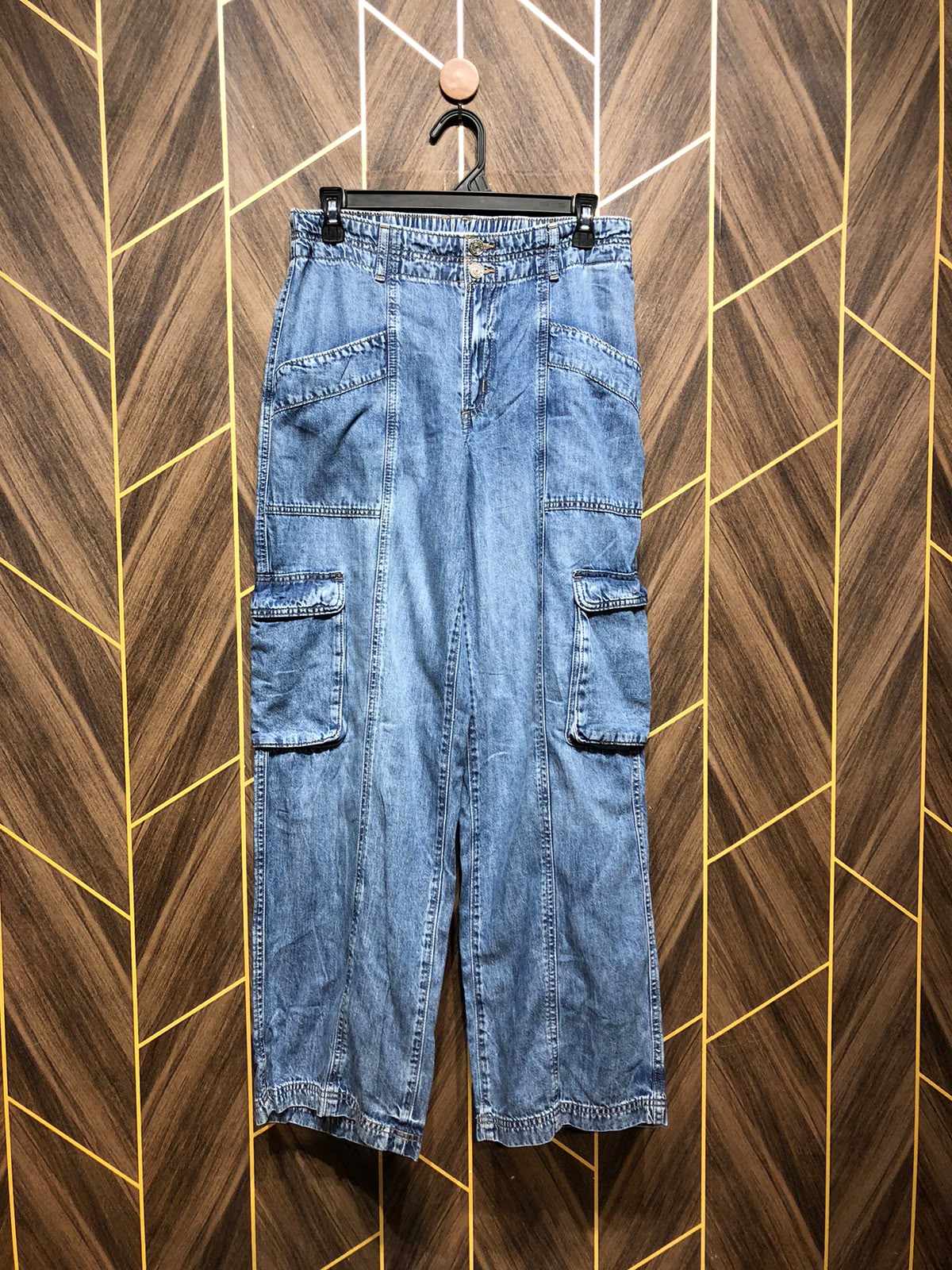 Women Wide Leg Cargo Jeans Medium | Waist 30 | Length 40