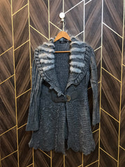 Women Wool Cardigan Sweater Small | Size | Chest 18 | Length 33