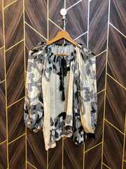 Western Top Chiffon (See Through) – Large Size (Chest: 20, Length: 27  )