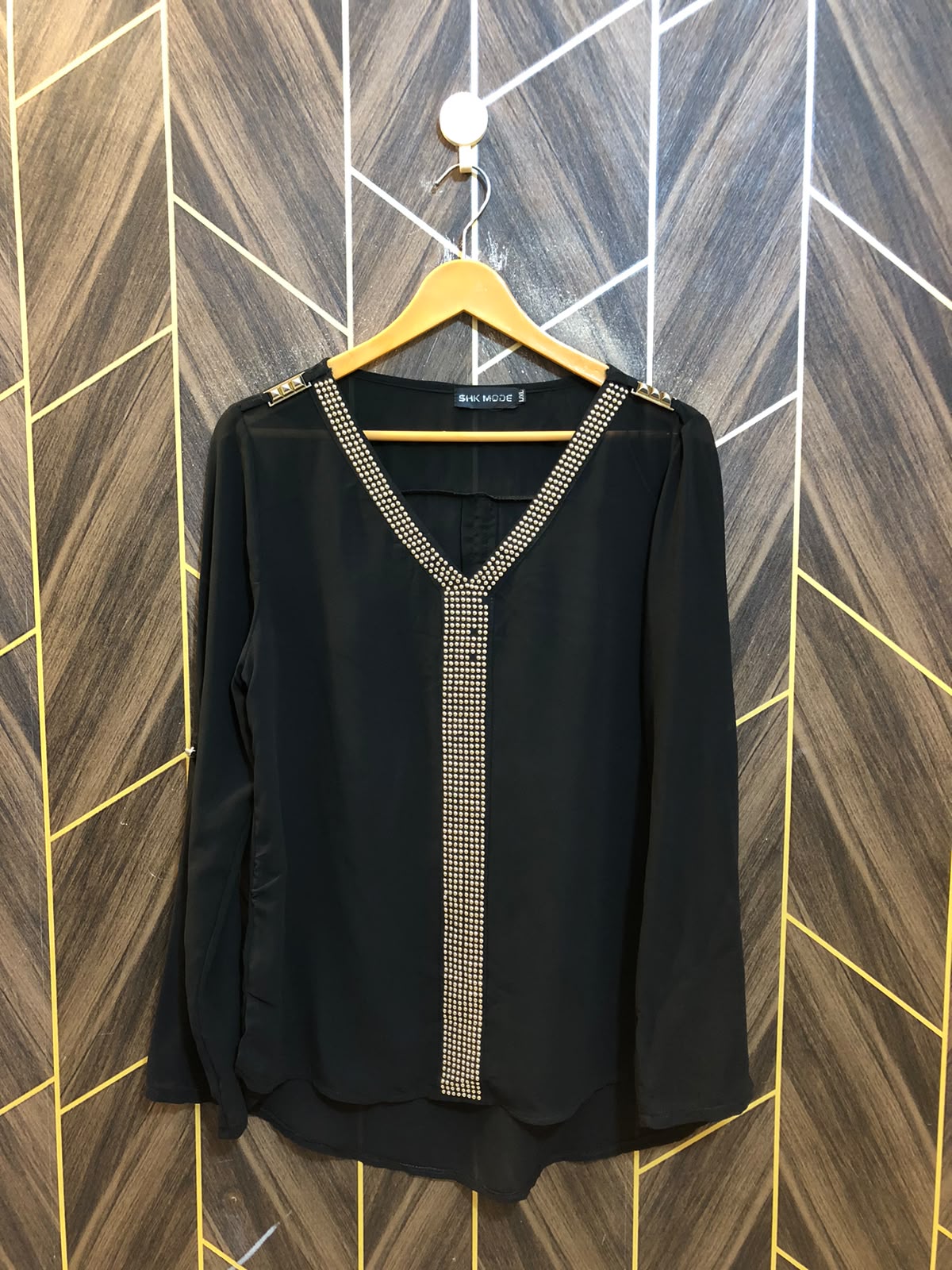Western Top Chiffon (See Through) – Large Size (Chest: 20, Length: 29 )