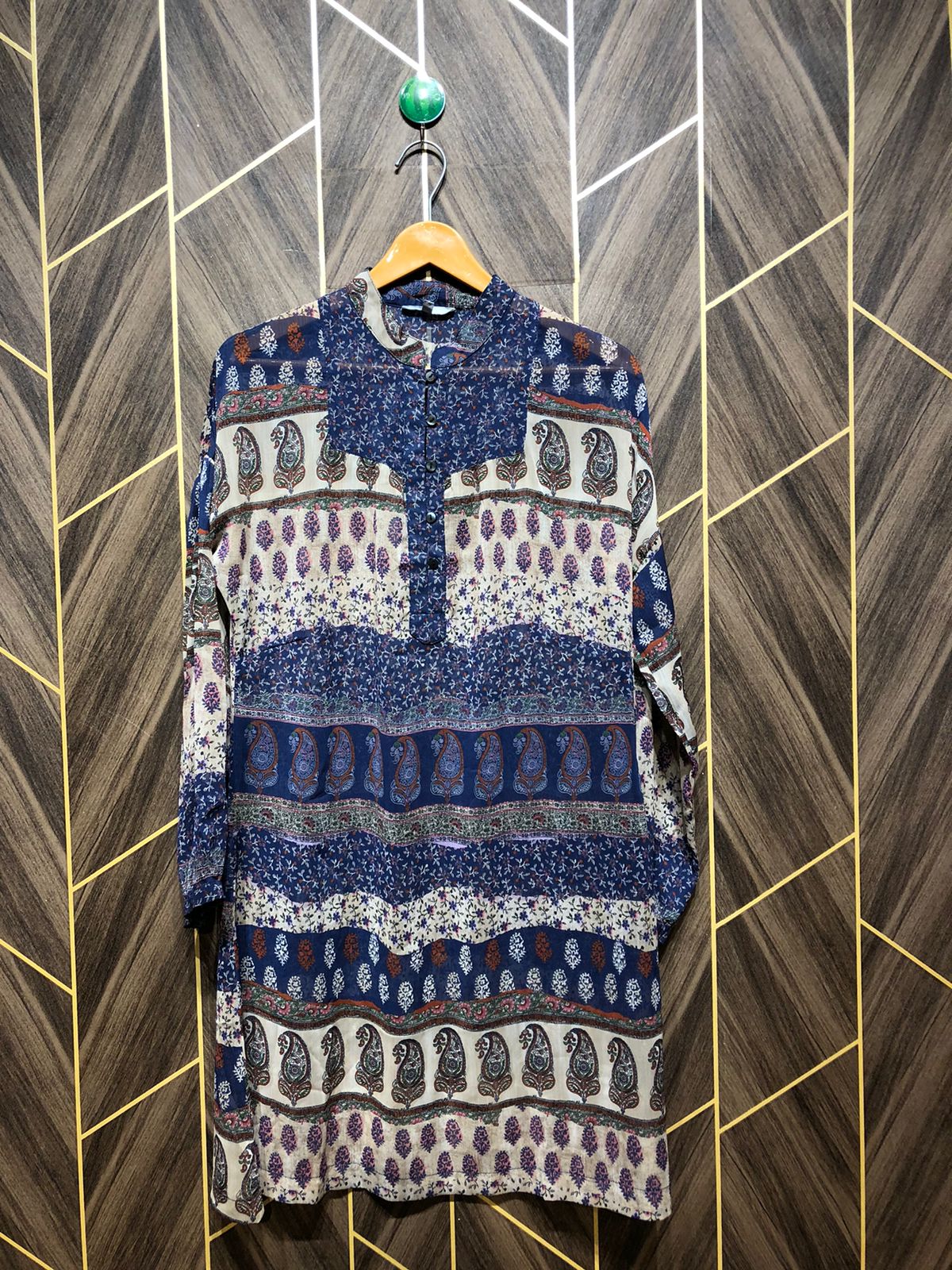Women Long Shirt Chiffon See Through Medium | Chest 19 | Length 36