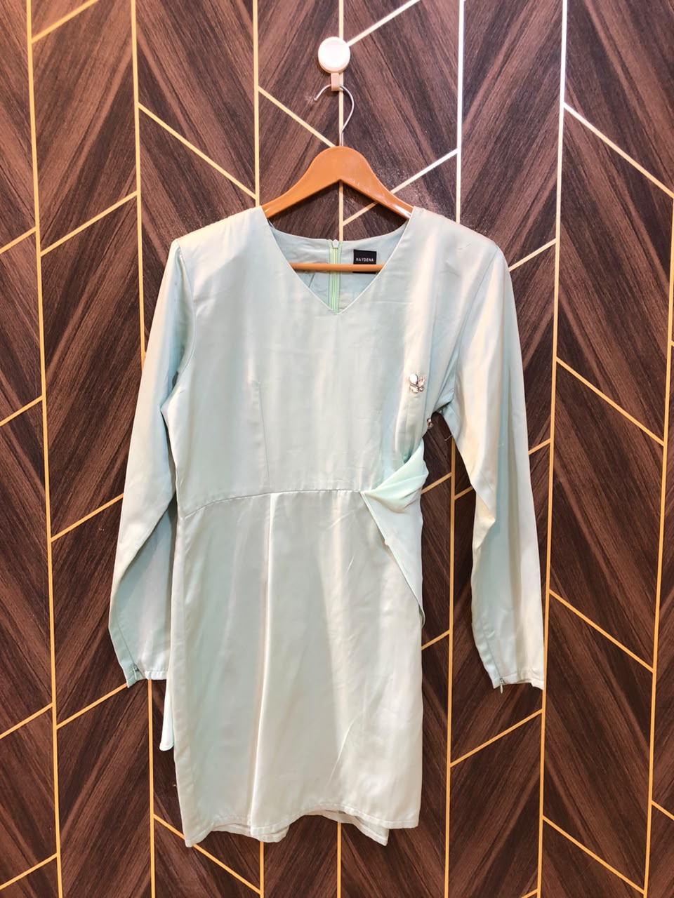 Women Long Shirt Silk Small | Chest 18 | Length 33