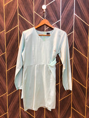 Women Long Shirt Silk Small | Chest 18 | Length 33