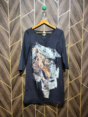 Women Long Shirt Silk Small | Chest 18 | Length 34