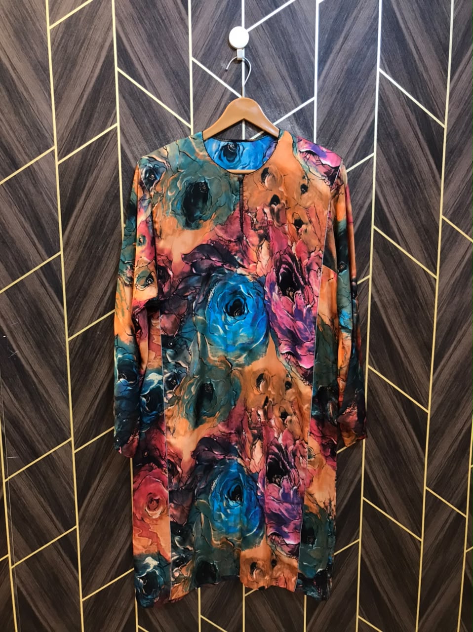 Women Silk Cord Set  baggy  | Shirt Chest 19 | Shirt Length 41 | Skirt Waist 30 | Skirt Length 39