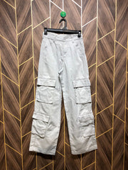 Women Wide Leg Cargo Jeans Size High Waist 26 Length 41