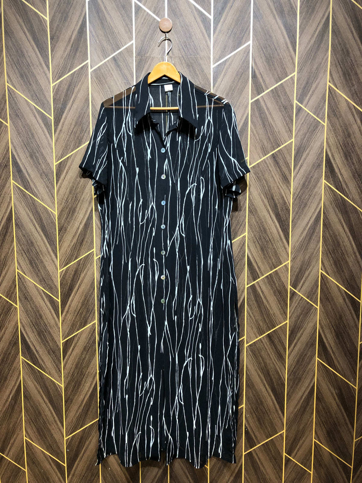 Long Shirt Chiffon Medium Chest 19 Length 50 See Through