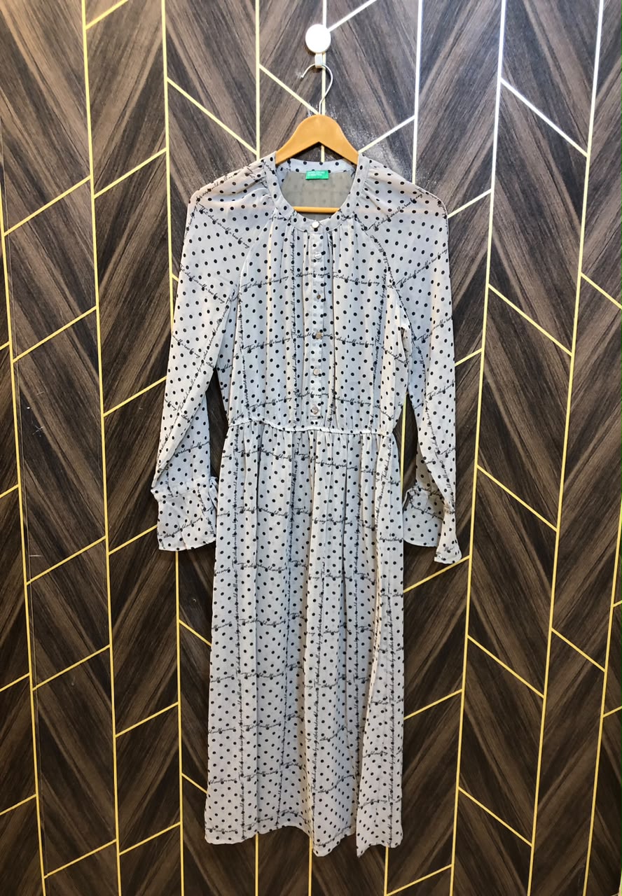 Western Long Maxi Chiffon See Through X Small | Size | Chest 17 | Length 48