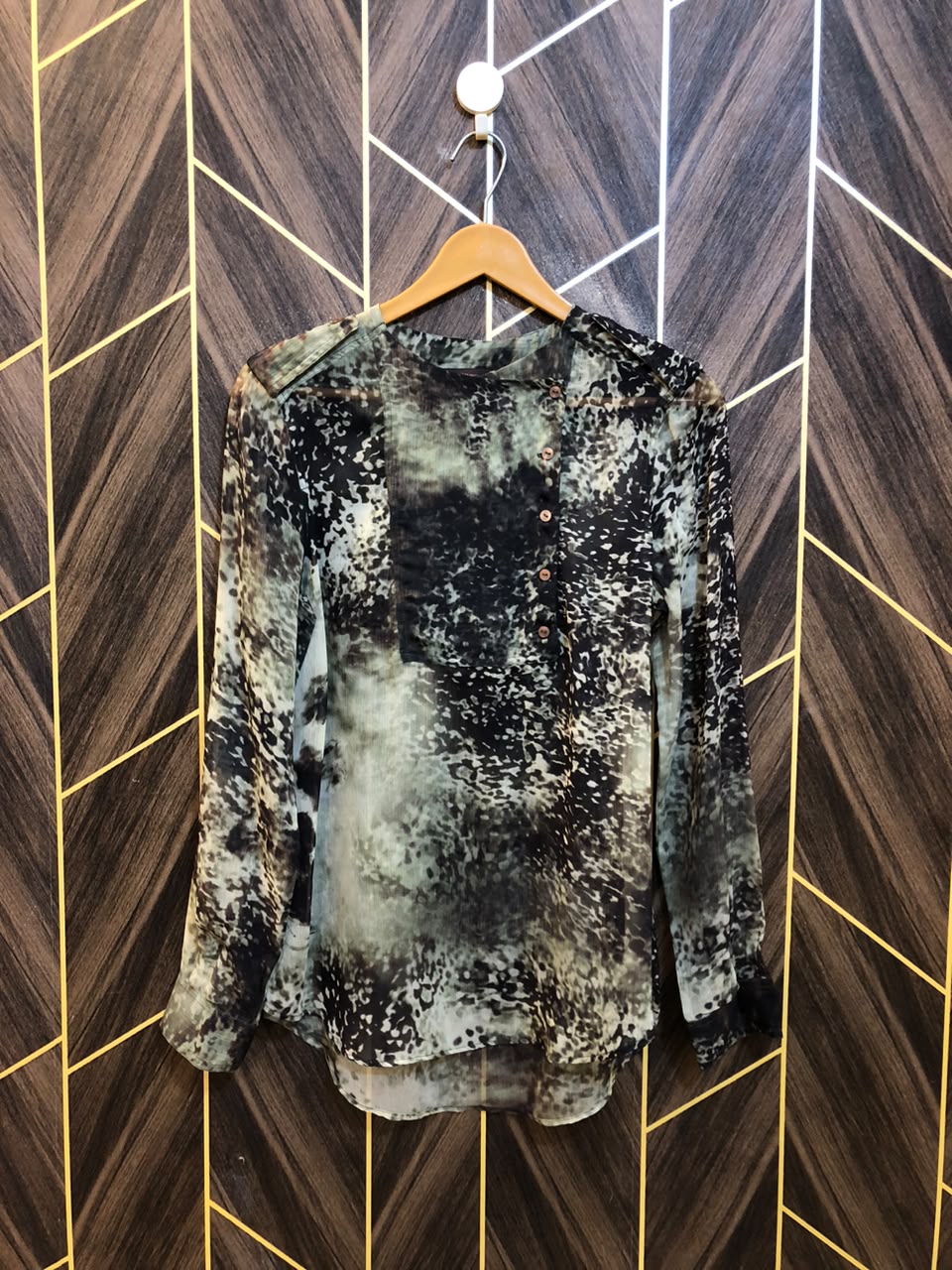 Western Top Chiffon (See Through) – Small Size (Chest: 18, Length: 28  )