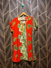 Women Long Shirt Linen Medium | Chest 19 | Length 33