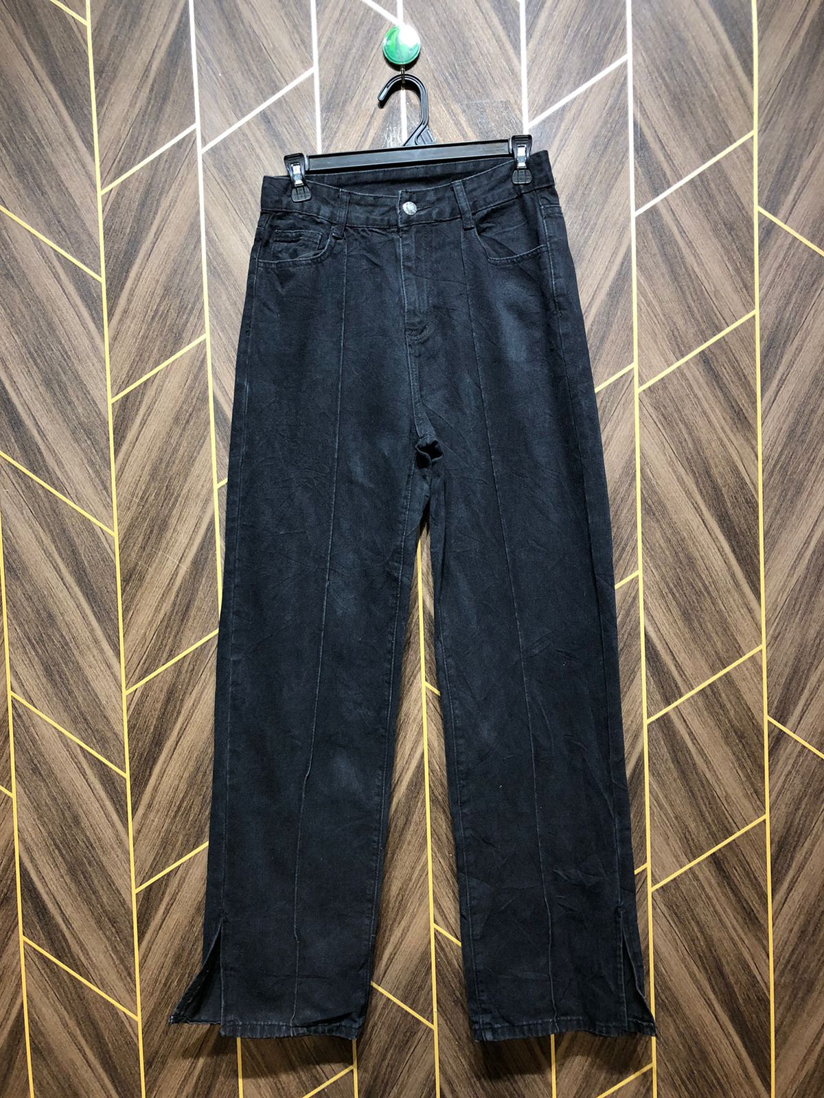 Women Wide Leg Jeans Medium Size High Waist 28 Length 41
