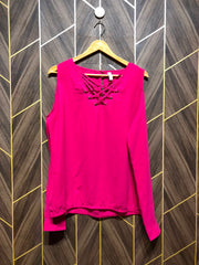 Western Top Chiffon – Medium Size (Chest: 19, Length: 26  ) Cold shoulder