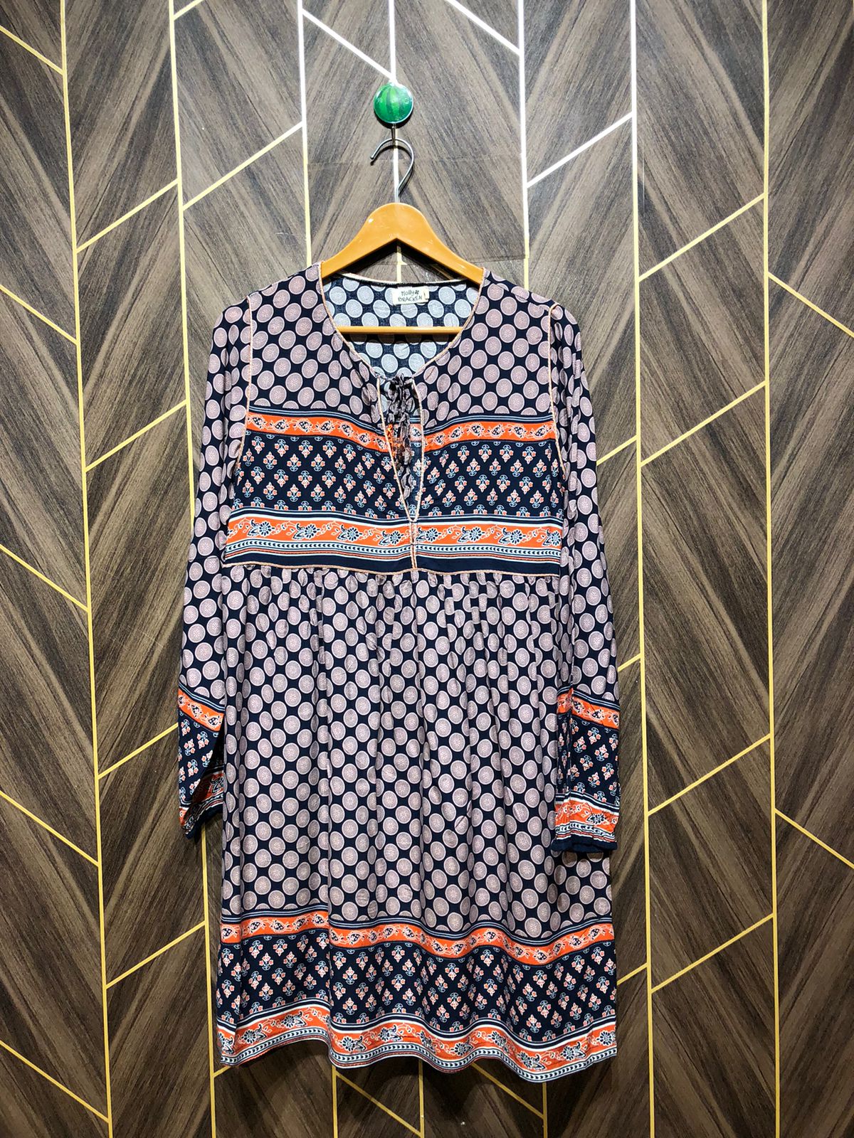 Women Long Shirt Linen Medium | Chest 19 | Length 37