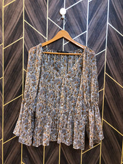 Western Top Chiffon (See Through) – Large Size (Chest: 21 , Length: 26 )