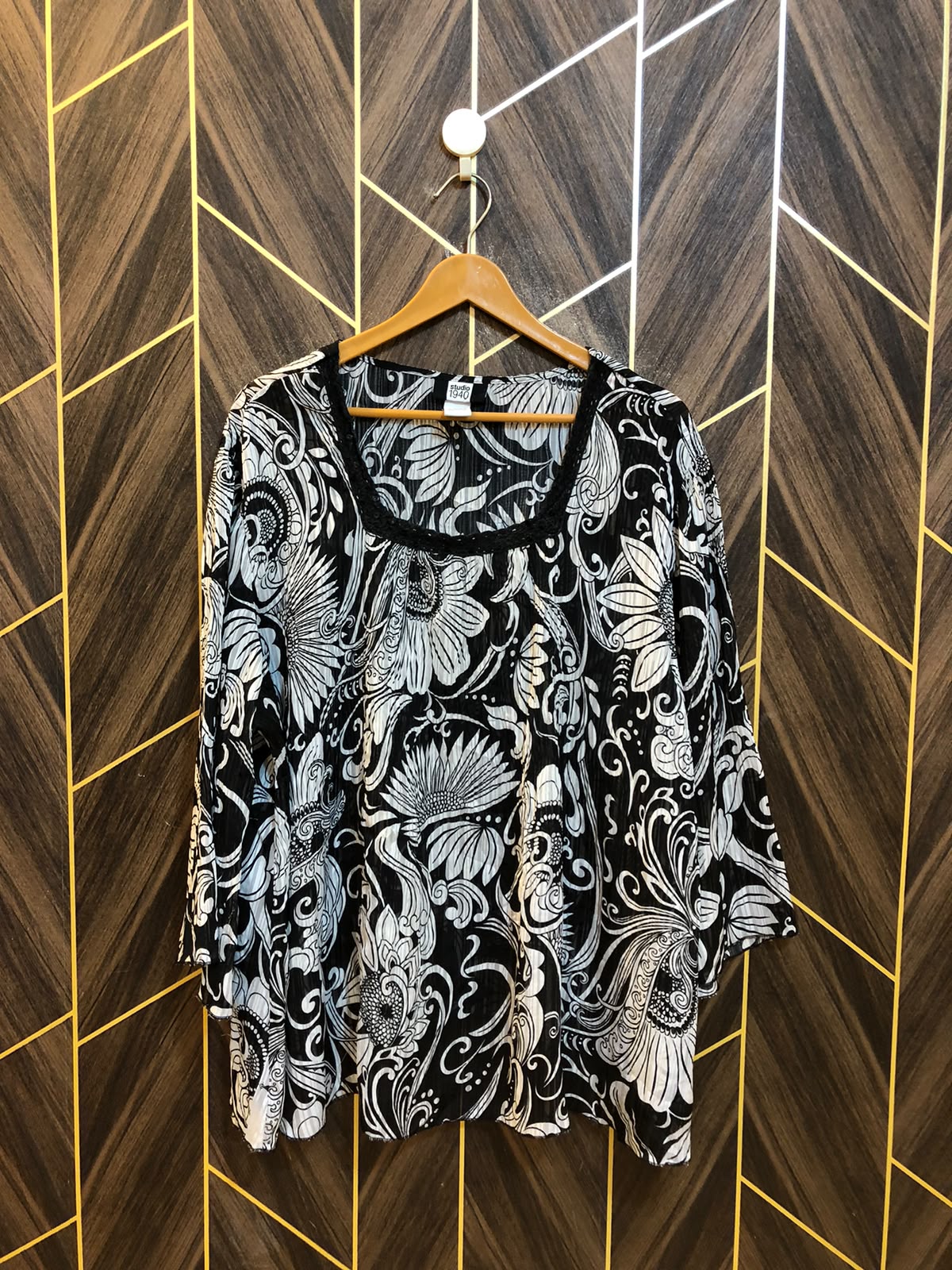 Western Top Chiffon (See Through) – 5XL Size (Chest: 28 , Length: 29 )