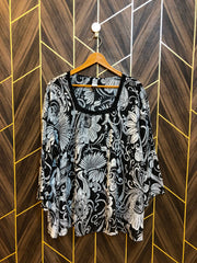 Western Top Chiffon (See Through) – 5XL Size (Chest: 28 , Length: 29 )