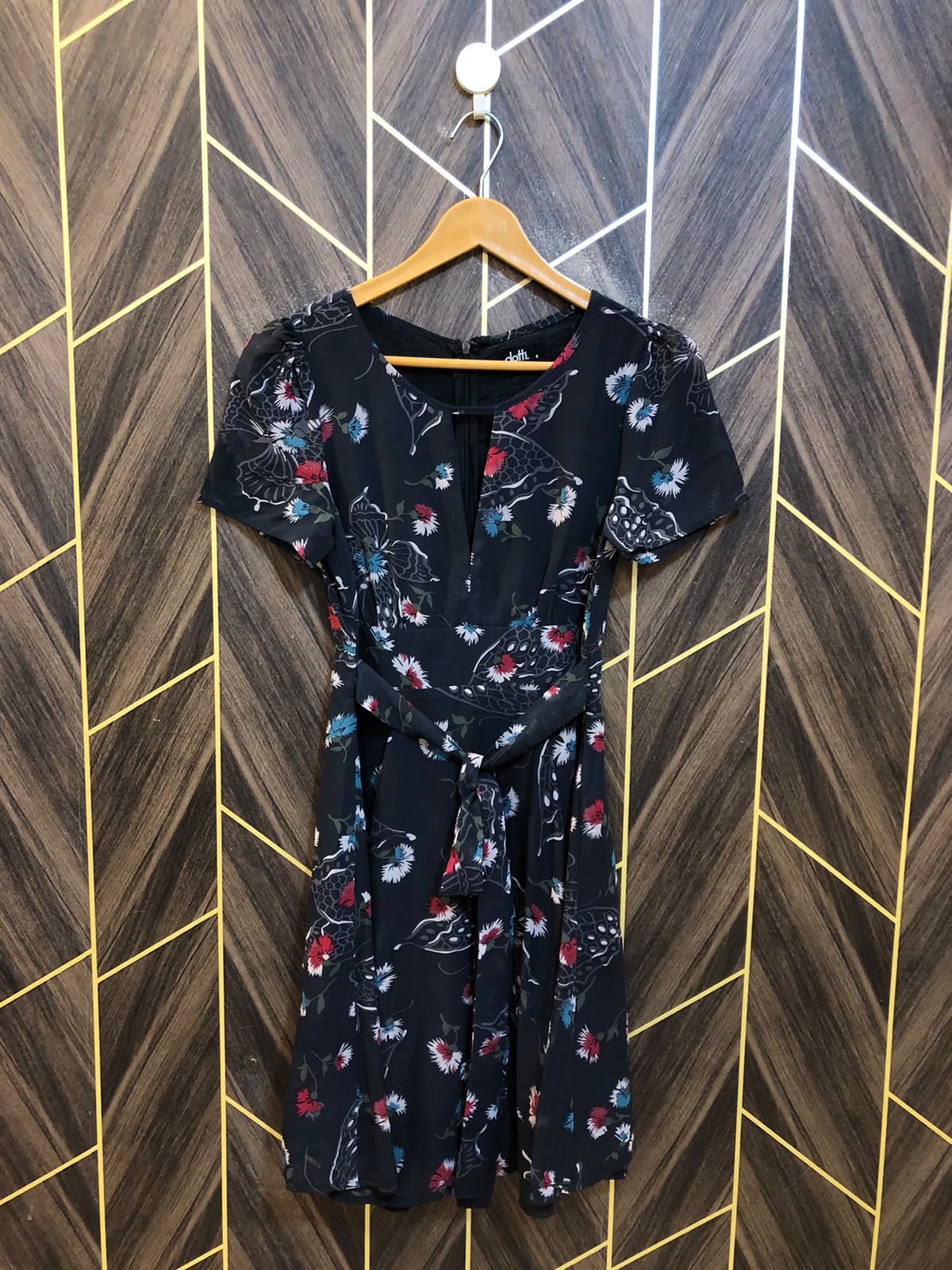 Mini Dress Chiffon X Small Size Chest 17 Length 34