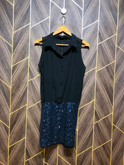 Mini Party Dress chiffon see through  Medium Size Chest 19 Length 34