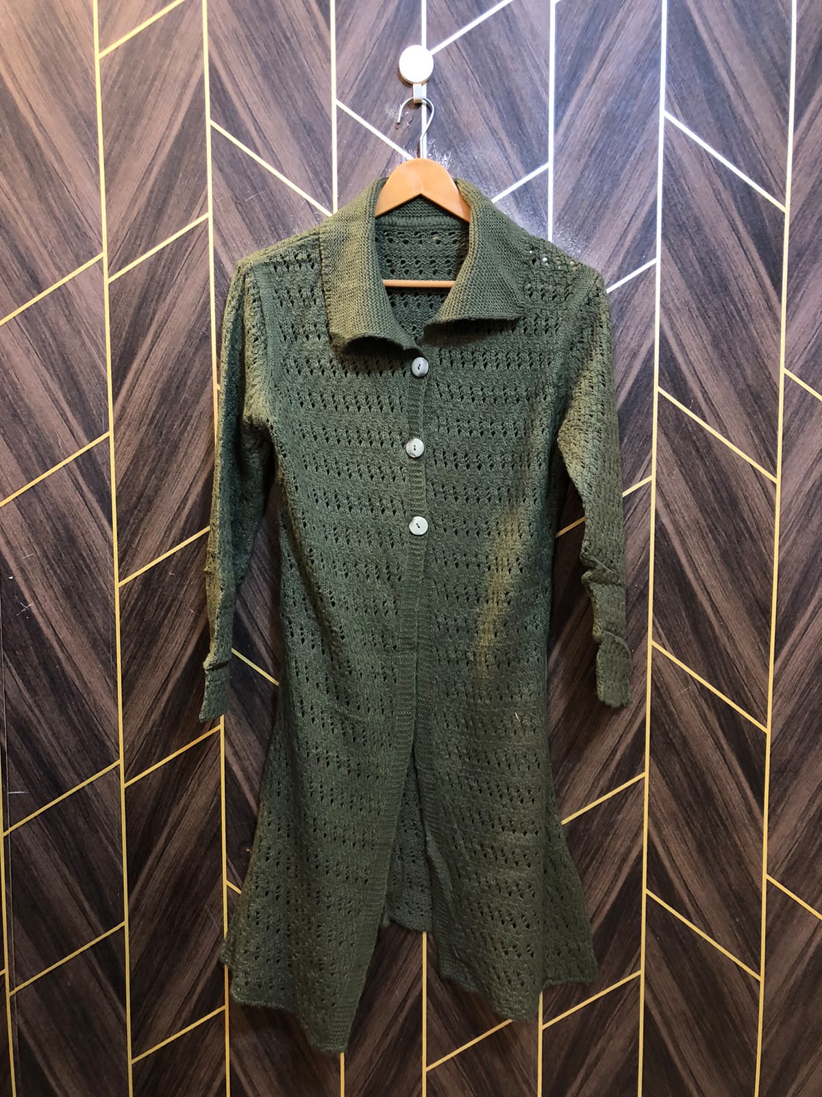 Women Wool Cardigan Sweater Small | Size | Chest 18 | Length 38