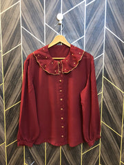 Western Top Chiffon (See Through) – 1XL Size (Chest: 23, Length: 25 )