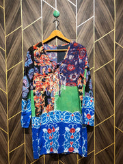 Women Long Shirt Chiffon See Through Small | Chest 18 | Length 33