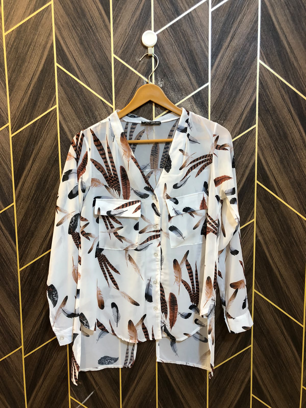 Western Top Chiffon (See Through) – Small Size (Chest: 18, Length: 22 )