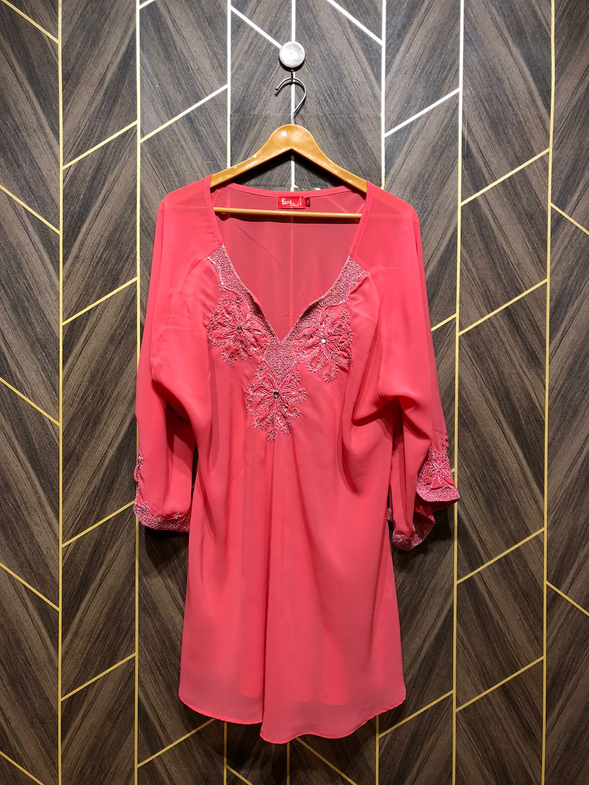 Western Top Chiffon (See Through) – 2X-Large Size (Chest: 23  , Length: 33 )  baggy