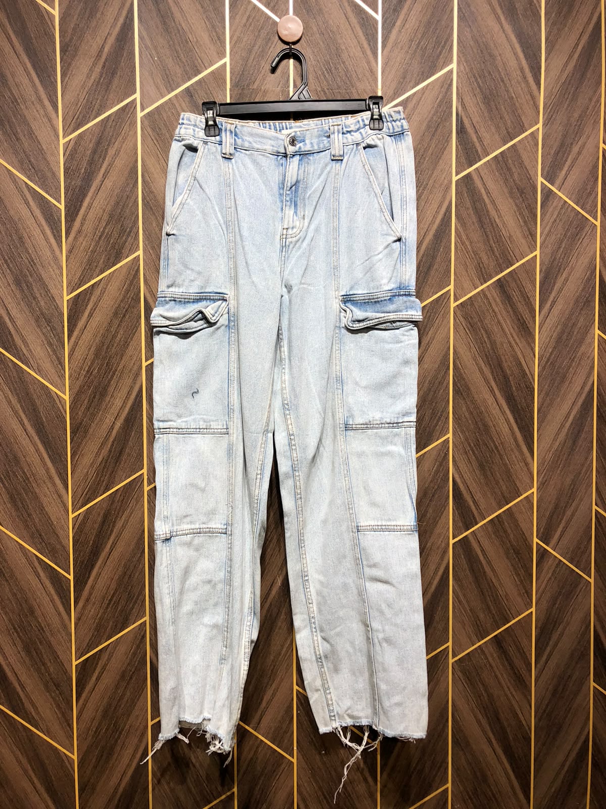 Women Wide Leg Cargo Jeans Medium | Waist 30–32  | Length 40