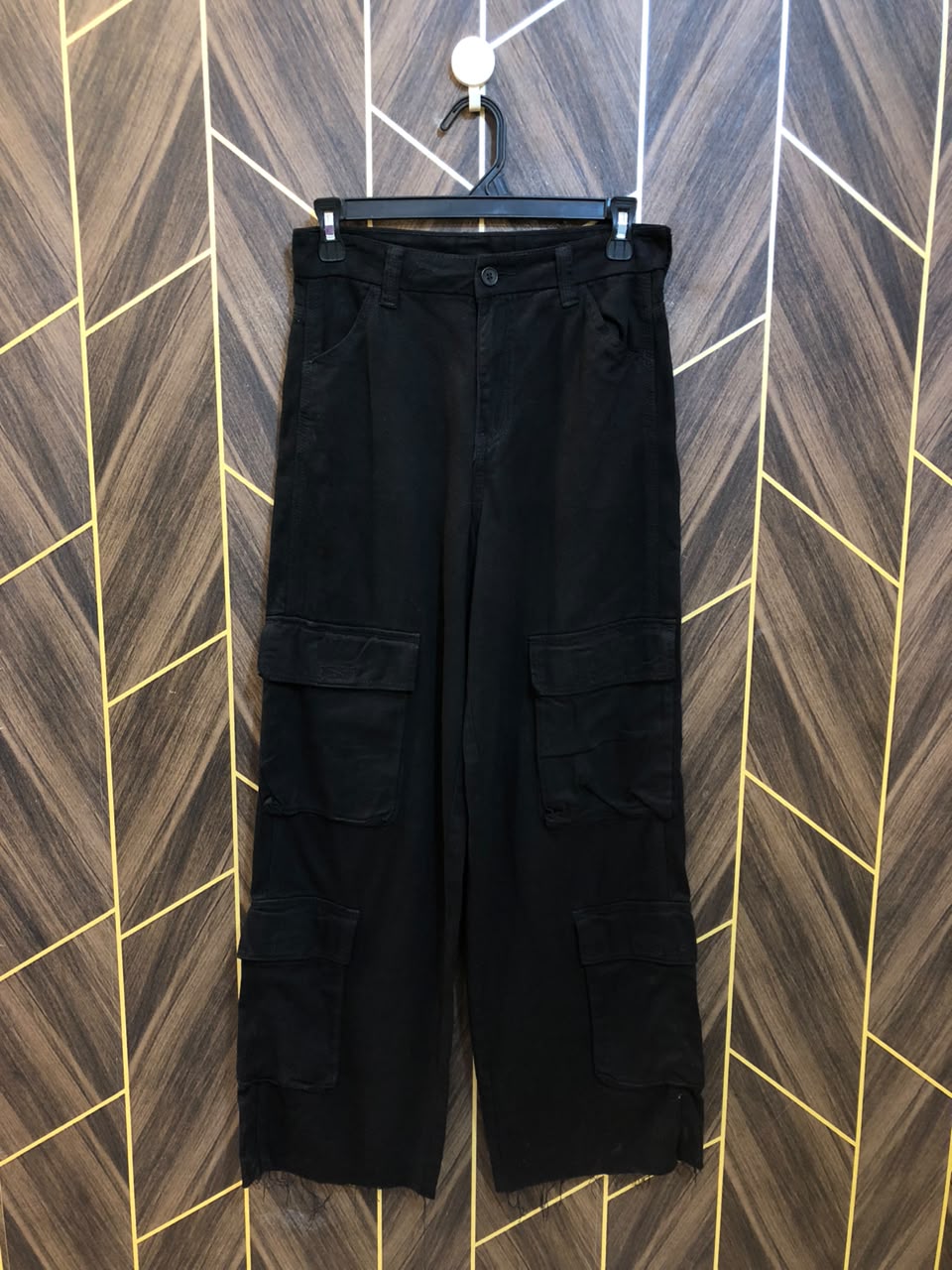 Women High Waist Wide Leg Cargo Jeans X Small | Waist 26 | Length 39