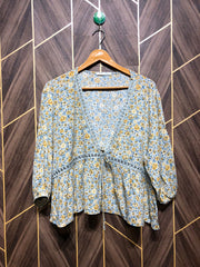 trendy linen crop top large