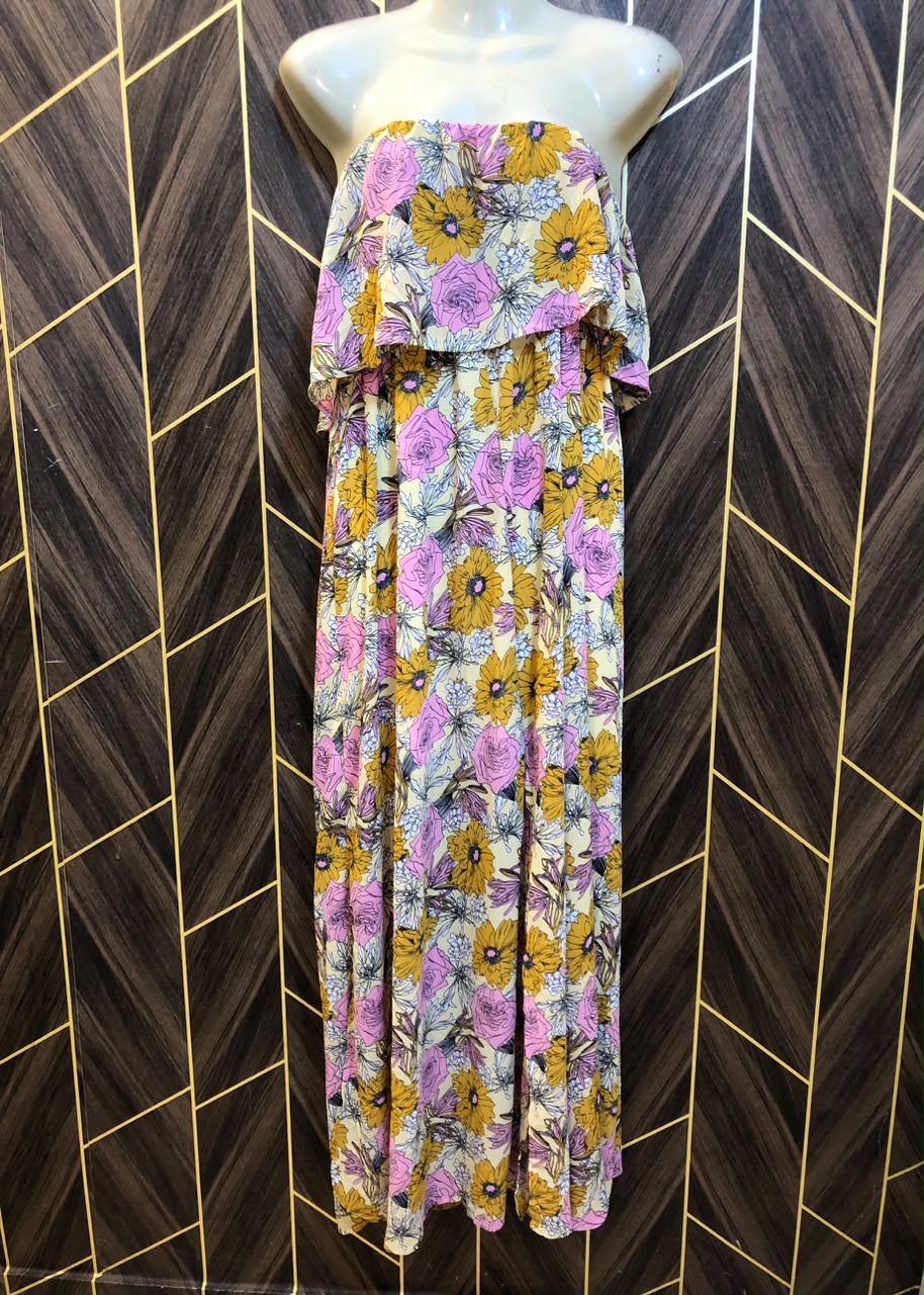 Western tube dress Chiffon Medium | Size | Chest 19 | Length 48