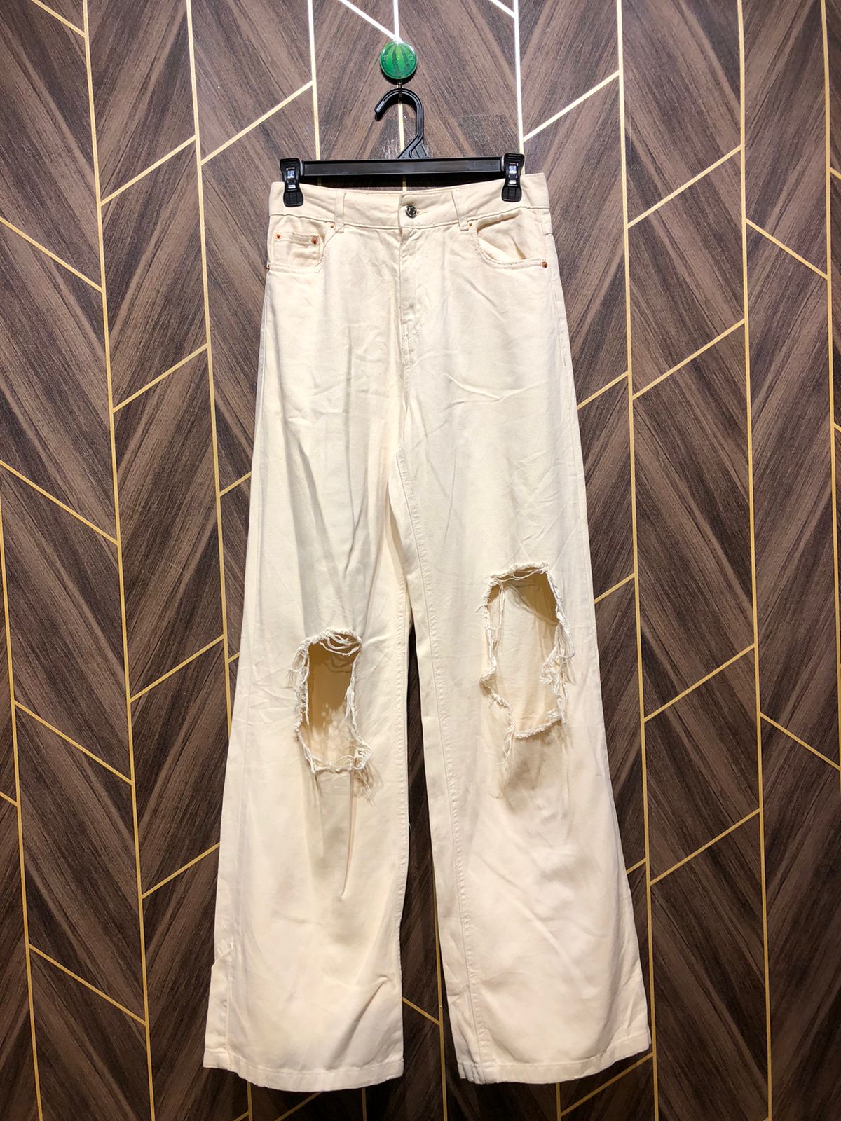 Women Wide Leg Jeans Small Size High Waist 26 Length 43