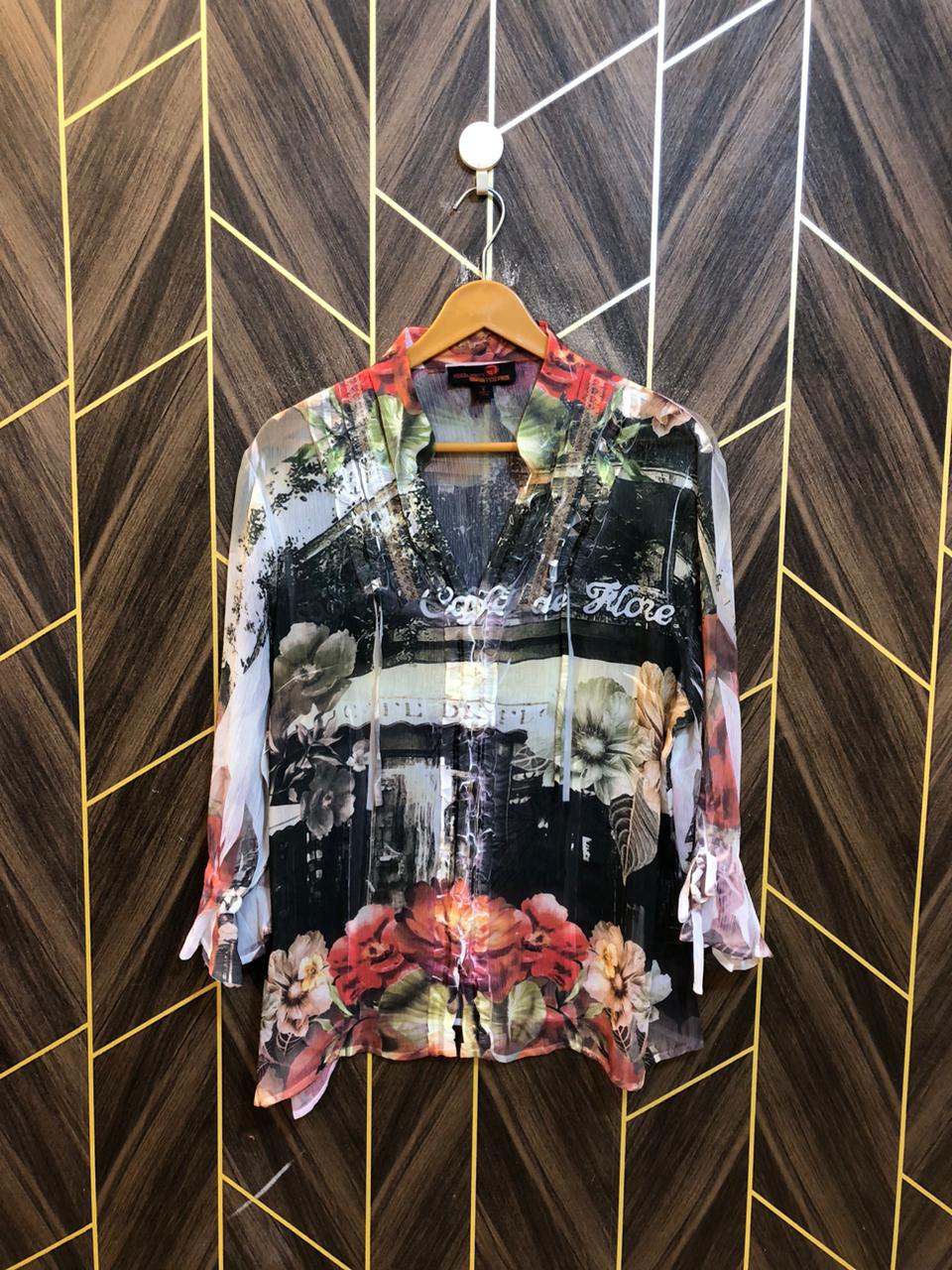 Western Top Chiffon (See Through) – 1XL Size (Chest: 23, Length: 26 )