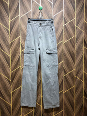Women Wide Leg Cargo Jeans Small Size High Waist 26 Length 42