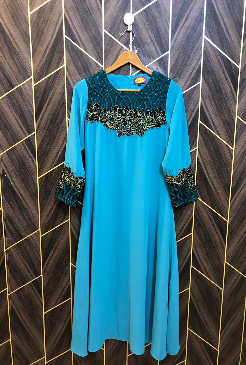 Western Long Maxi Chiffon Small | Size | Chest 18 | Length 47