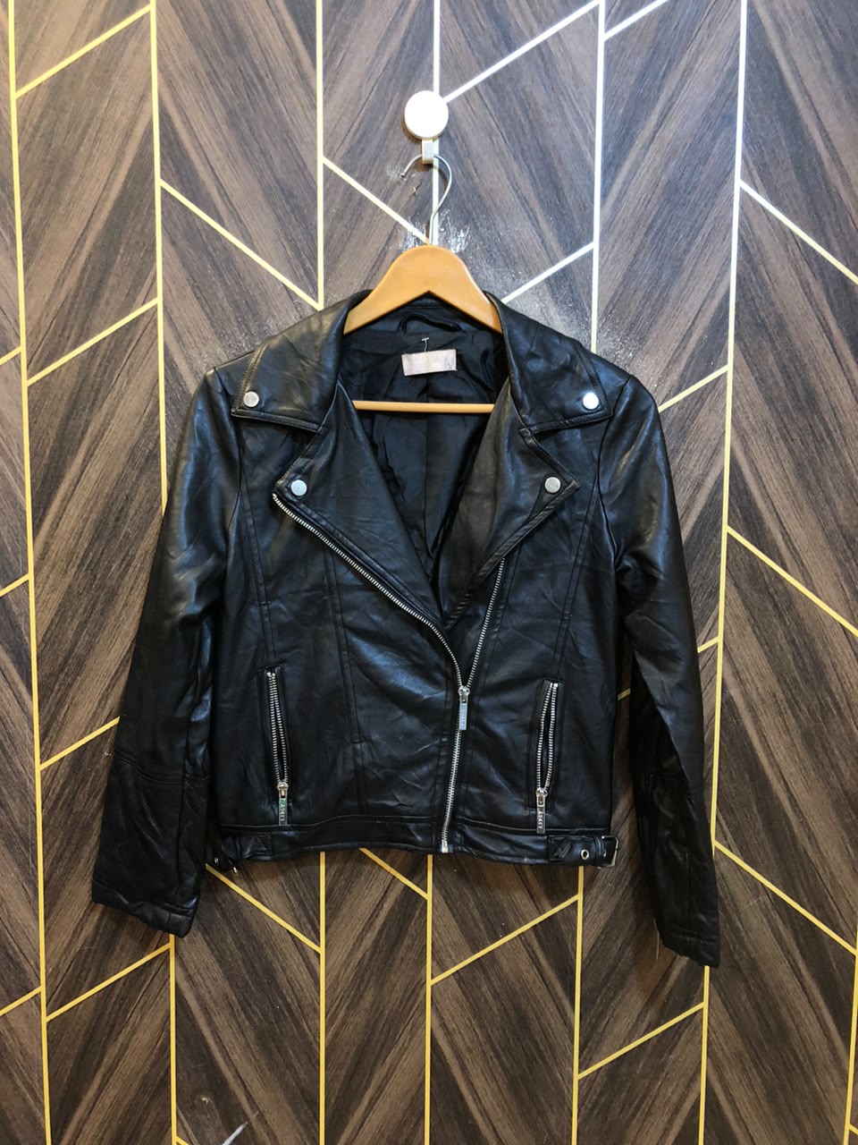 Women Leather Crop Jacket Small | Size | Chest 18 | Length 19