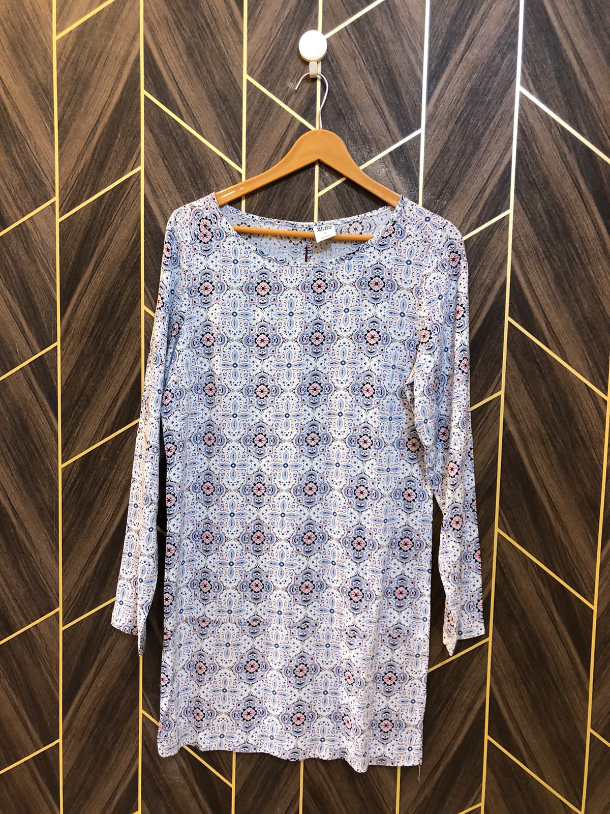 Women Long Shirt Linen Medium | Chest 19 | Length 34
