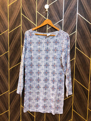 Women Long Shirt Linen Medium | Chest 19 | Length 34