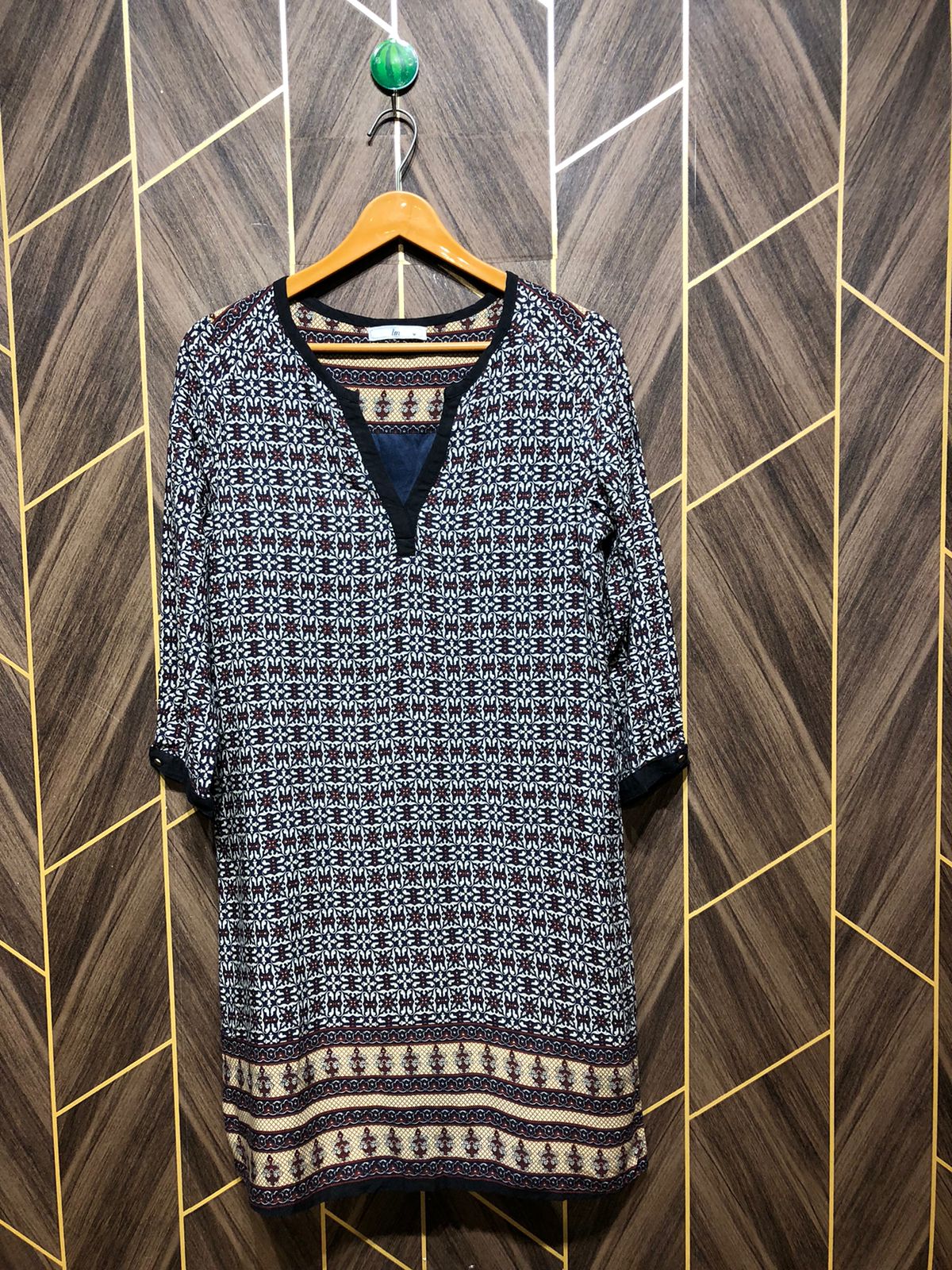 Women Long Shirt Linen Small | Chest 18 | Length 36