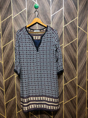 Women Long Shirt Linen Small | Chest 18 | Length 36