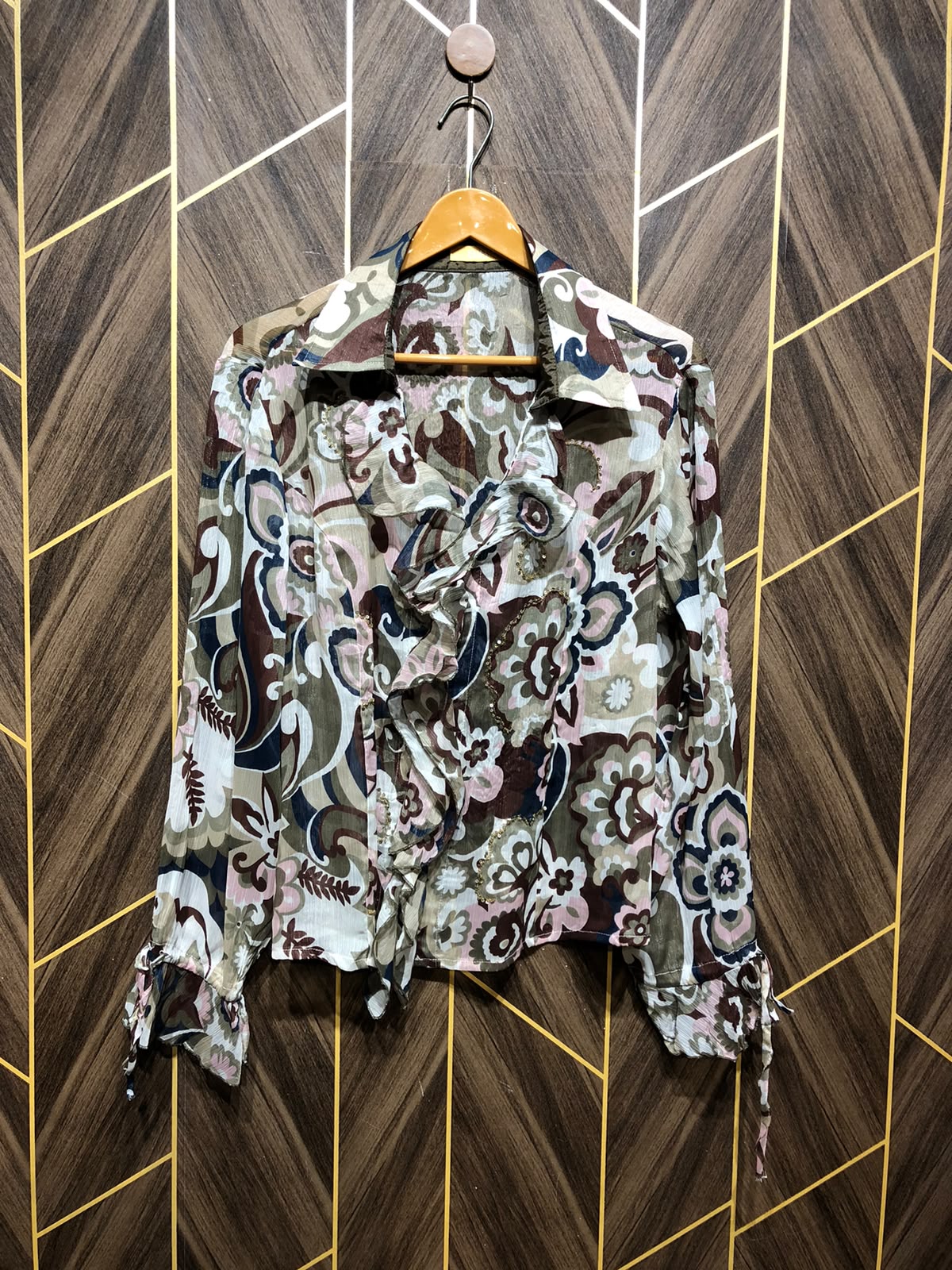 Western Top Chiffon (See Through) – X-Large Size (Chest: 22, Length: 23 )