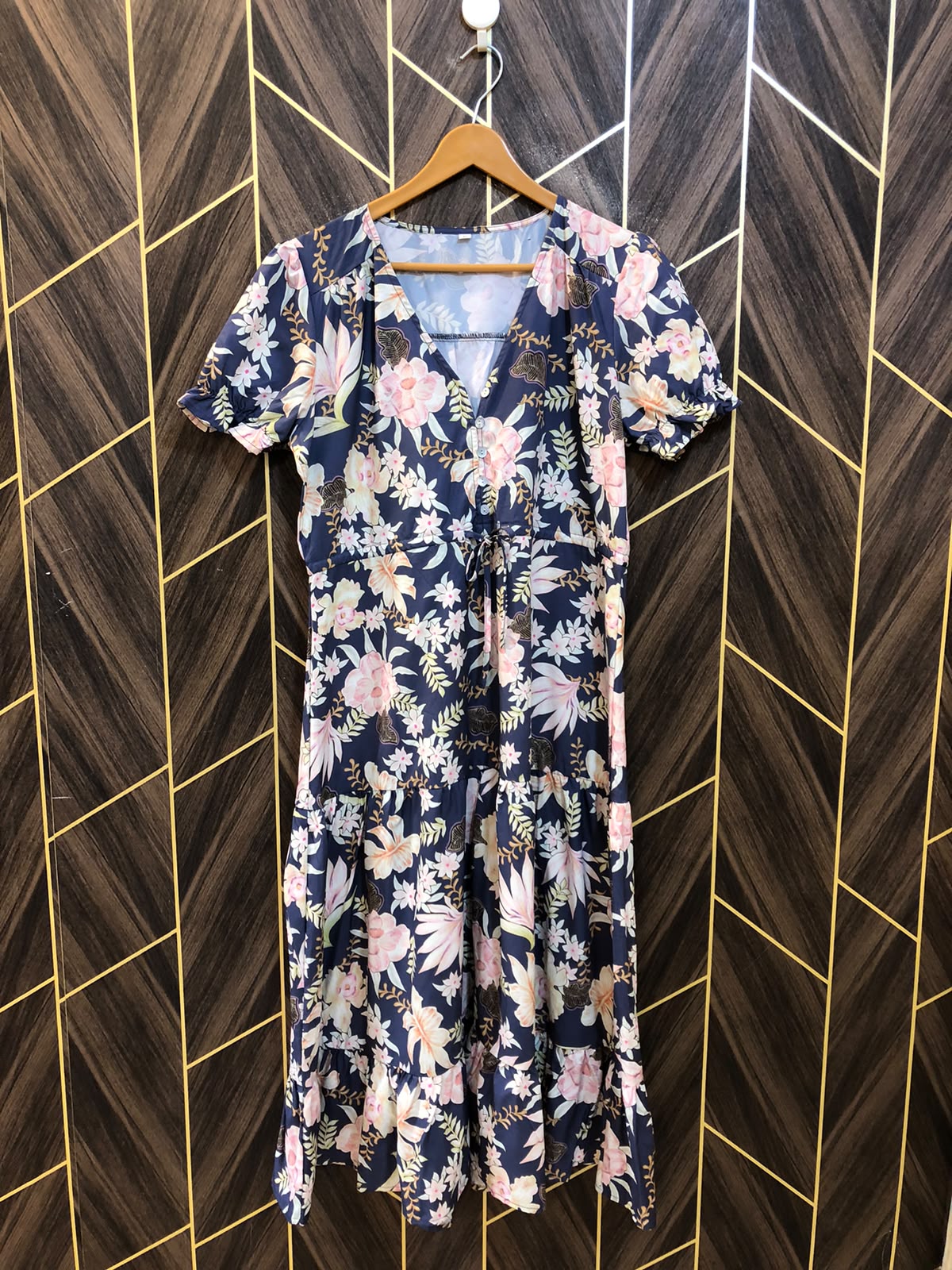 Women Long Shirt Silk Large | Chest 20 | Length 45