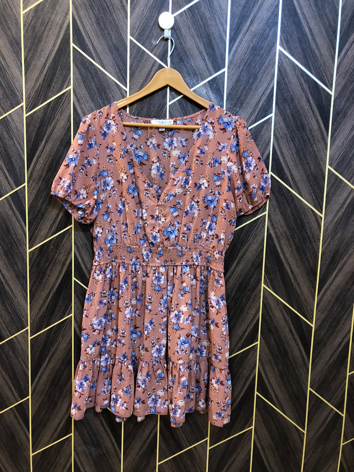 Mini Dress Chiffon Large Size Chest 21  Length 35
