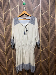 Women Long Shirt Linen Large | Chest 20 | Length 39